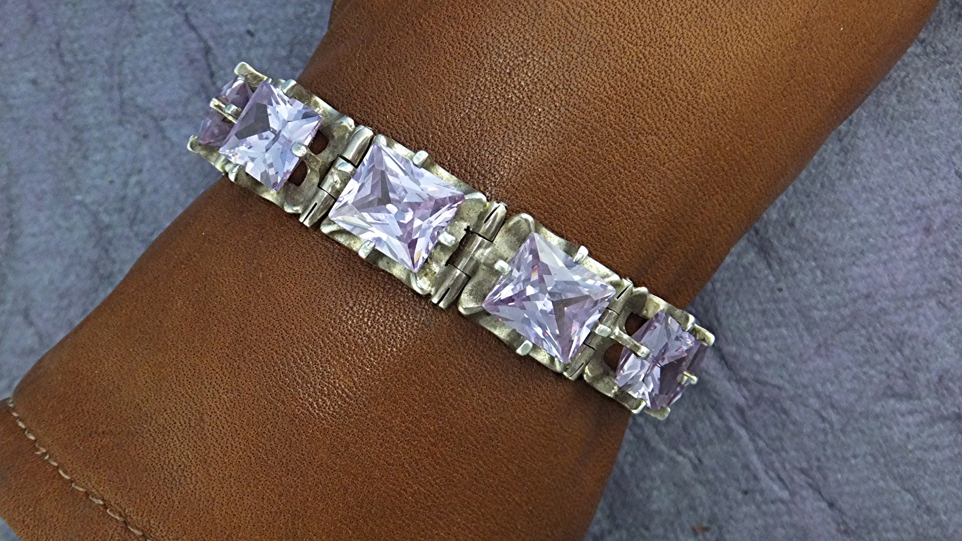 Bracelet Sterling Silver Lavender CZ Mexico