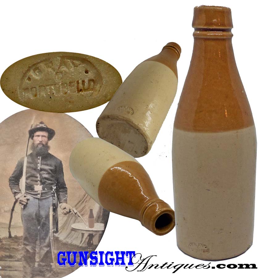 19th century STONEWARE BEER BOTTLE