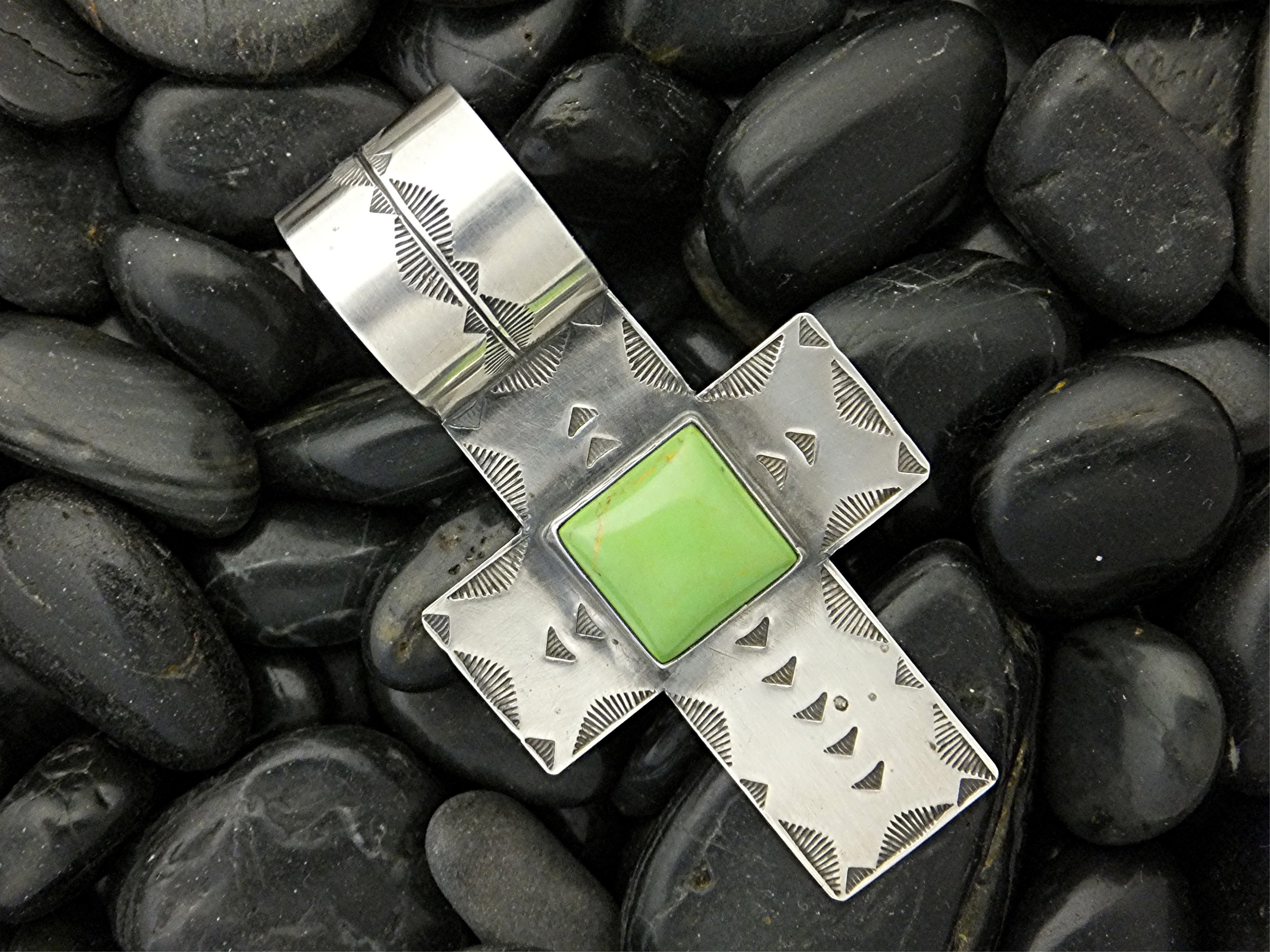 ROCKI Gorman Sterling Silver Gaspeite K.C. Cook Pendant