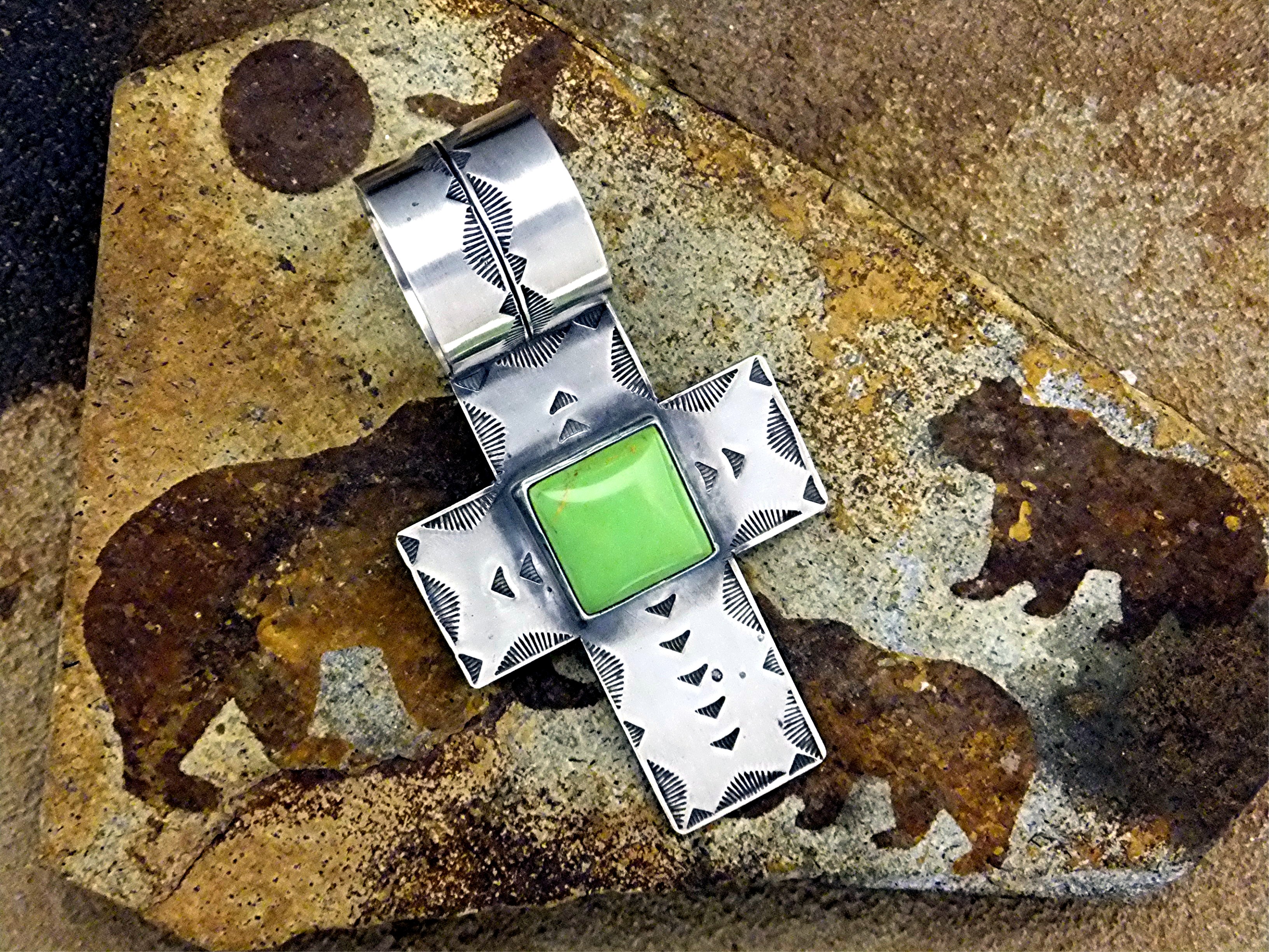 ROCKI Gorman Sterling Silver Gaspeite K.C. Cook Pendant