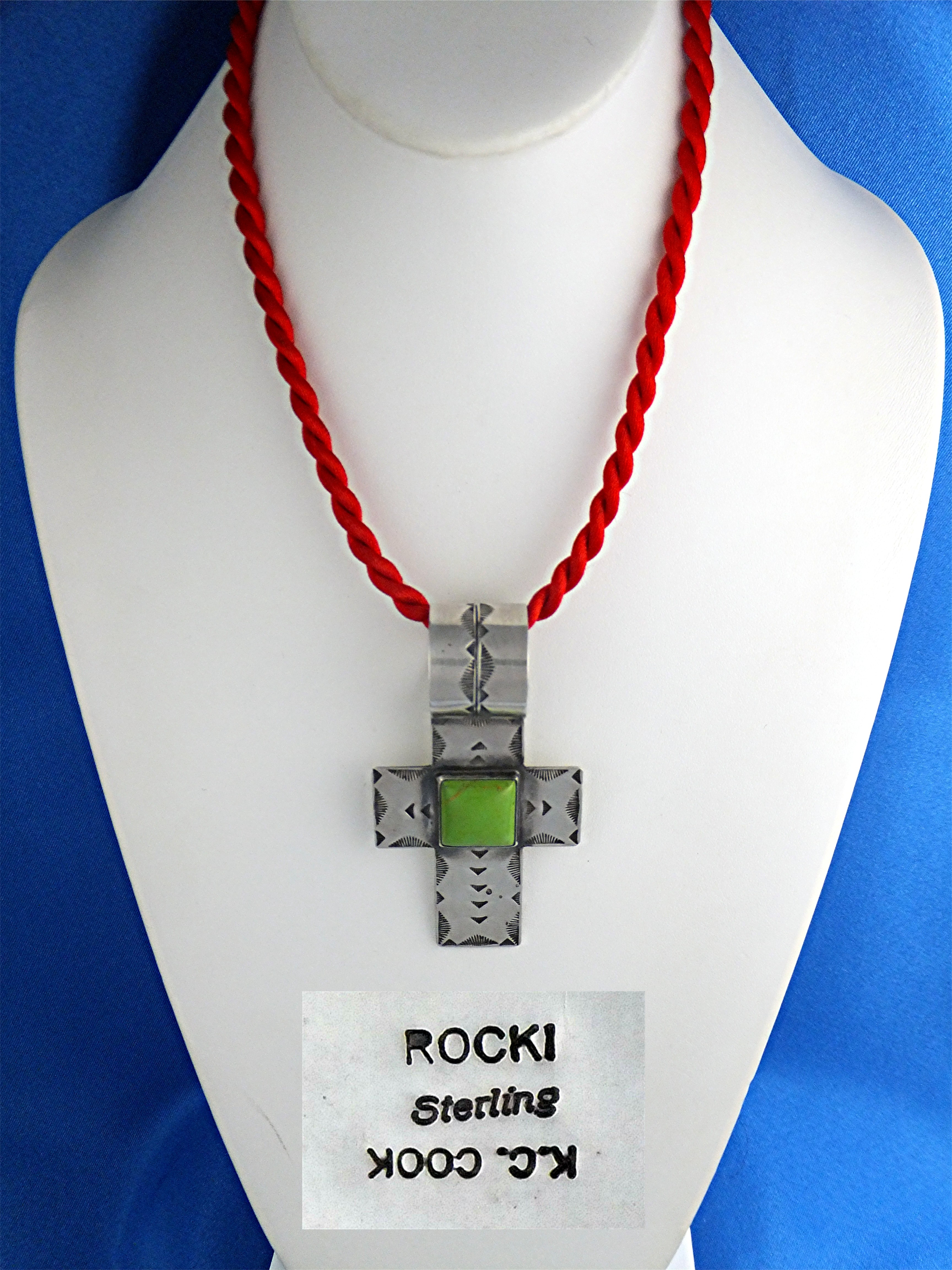 ROCKI Gorman Sterling Silver Gaspeite K.C. Cook Pendant