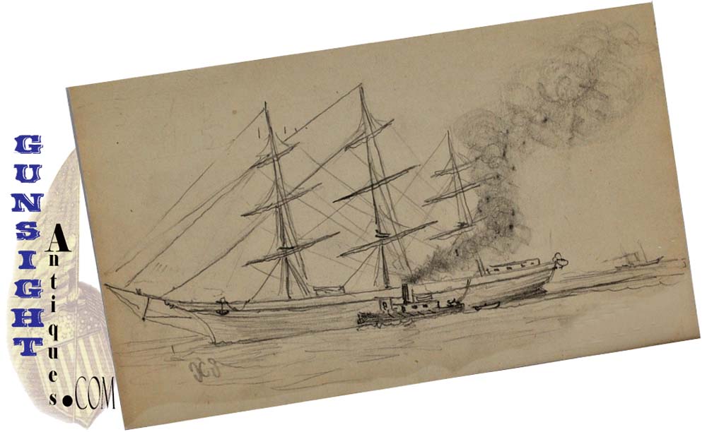 original!  Xanthus Smith – NAUTICAL PENCIL SKETCH