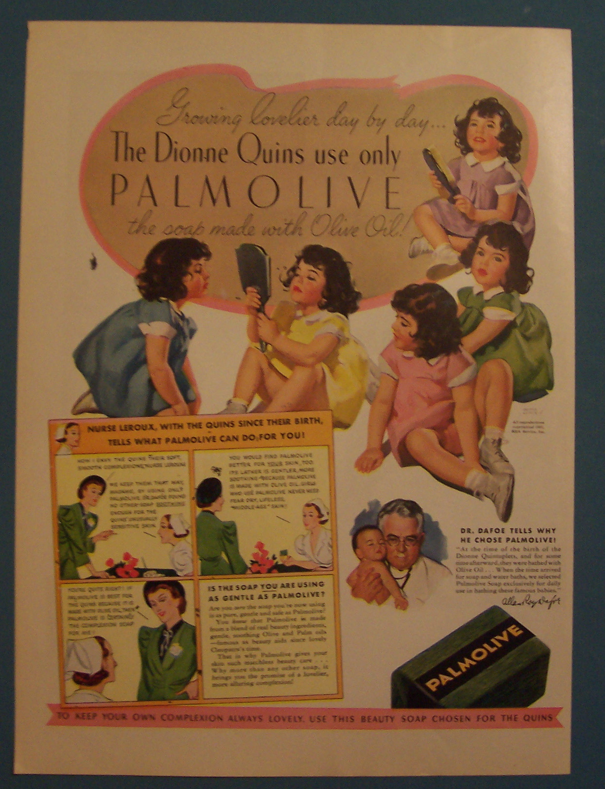 1937 Palmolive Soap with the Dionne Quints