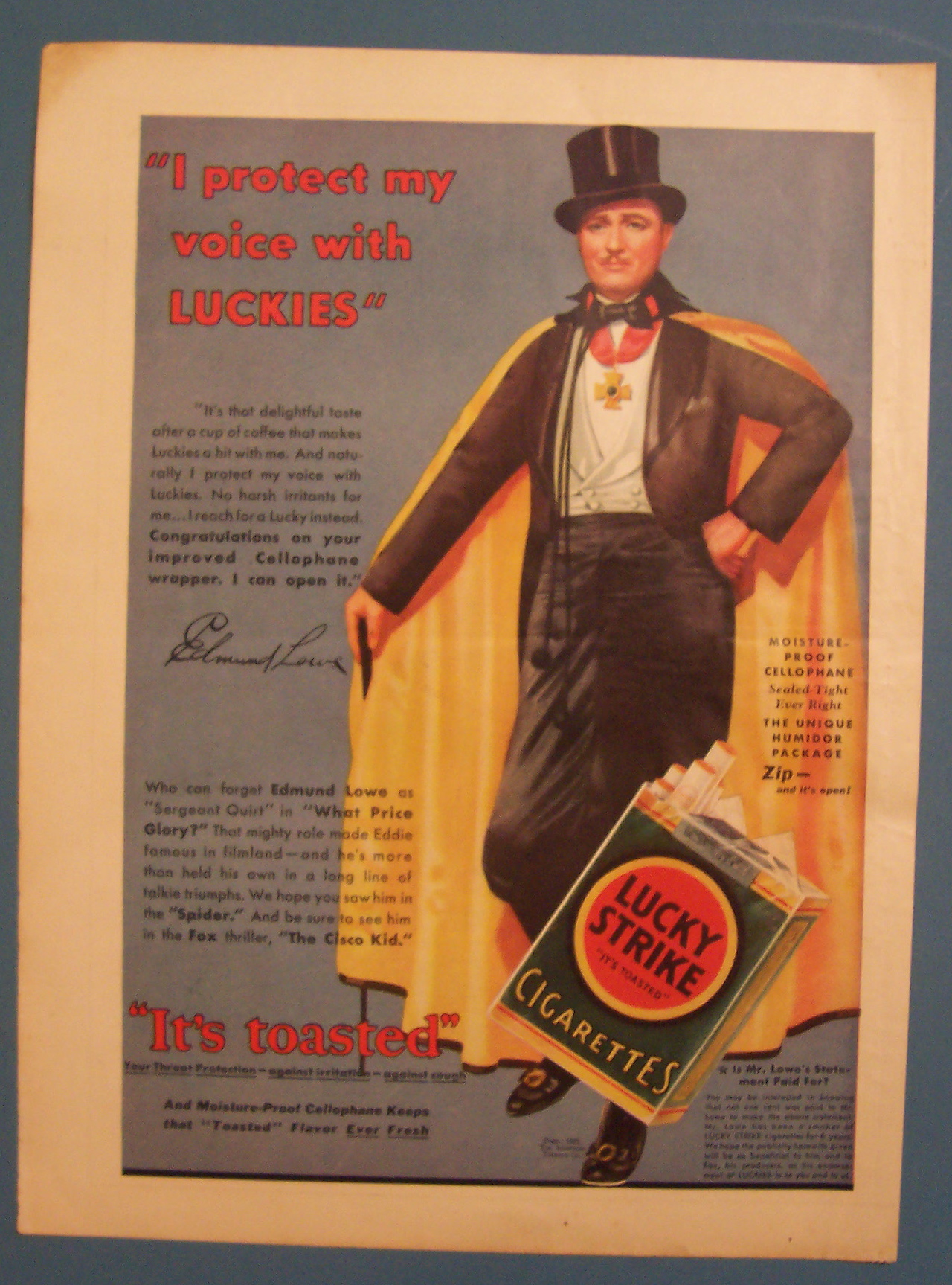 1932  Lucky Strike Cigarettes with Edmund Lowe