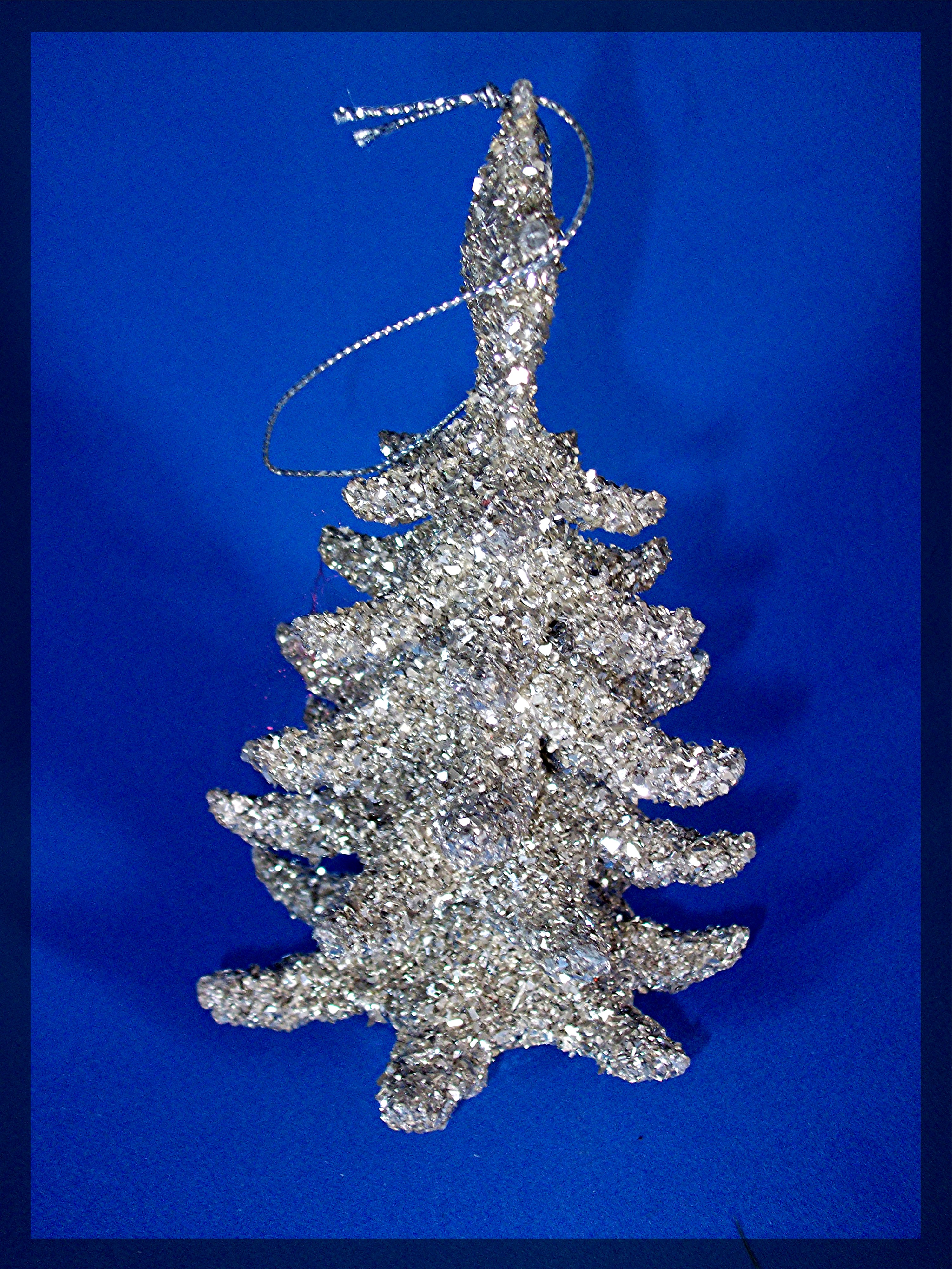Christmas Tree Ornament with silver glitter.......