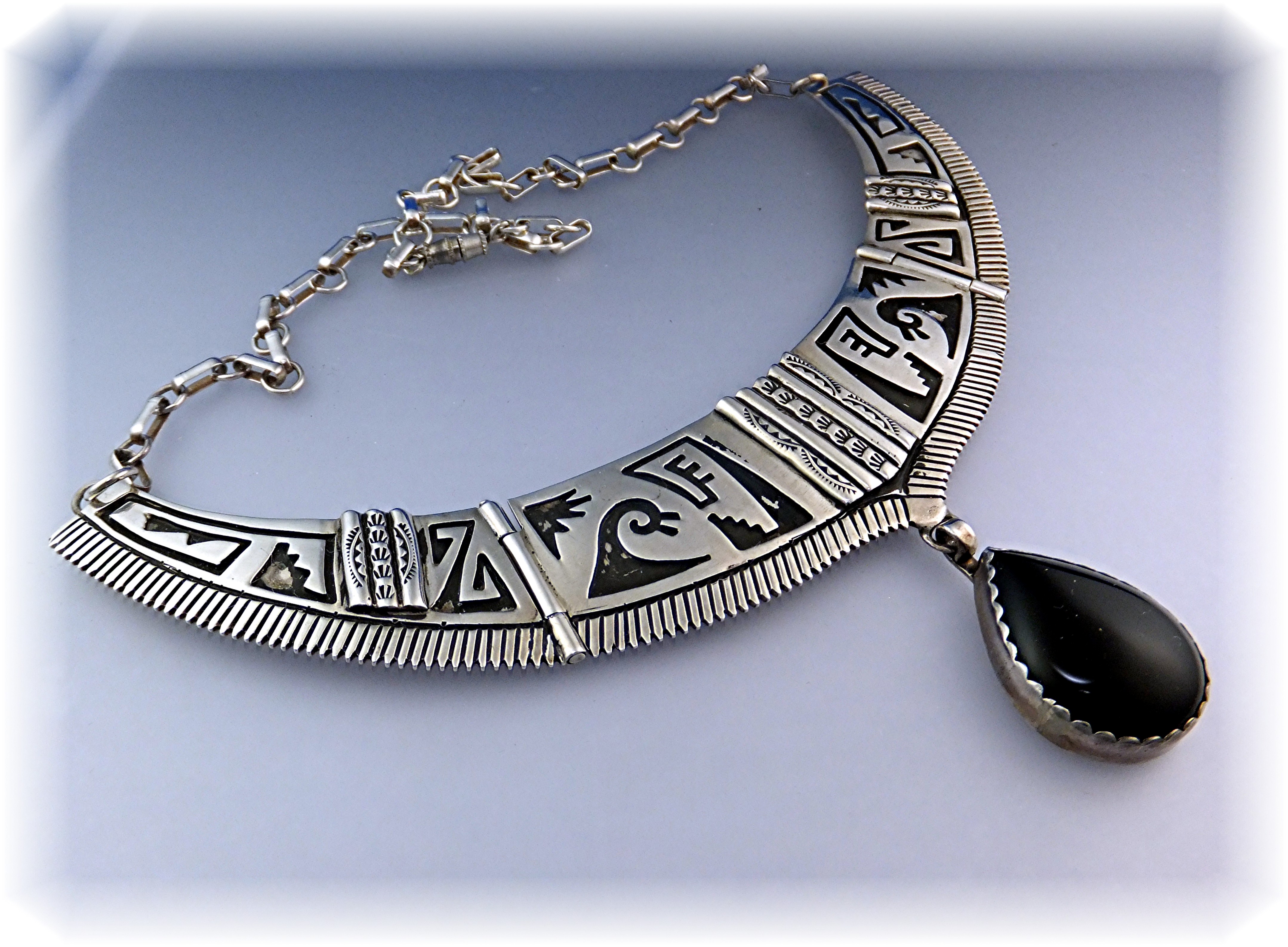 Necklace Sterling Silver Onyx Pendant ROBERT KELLY