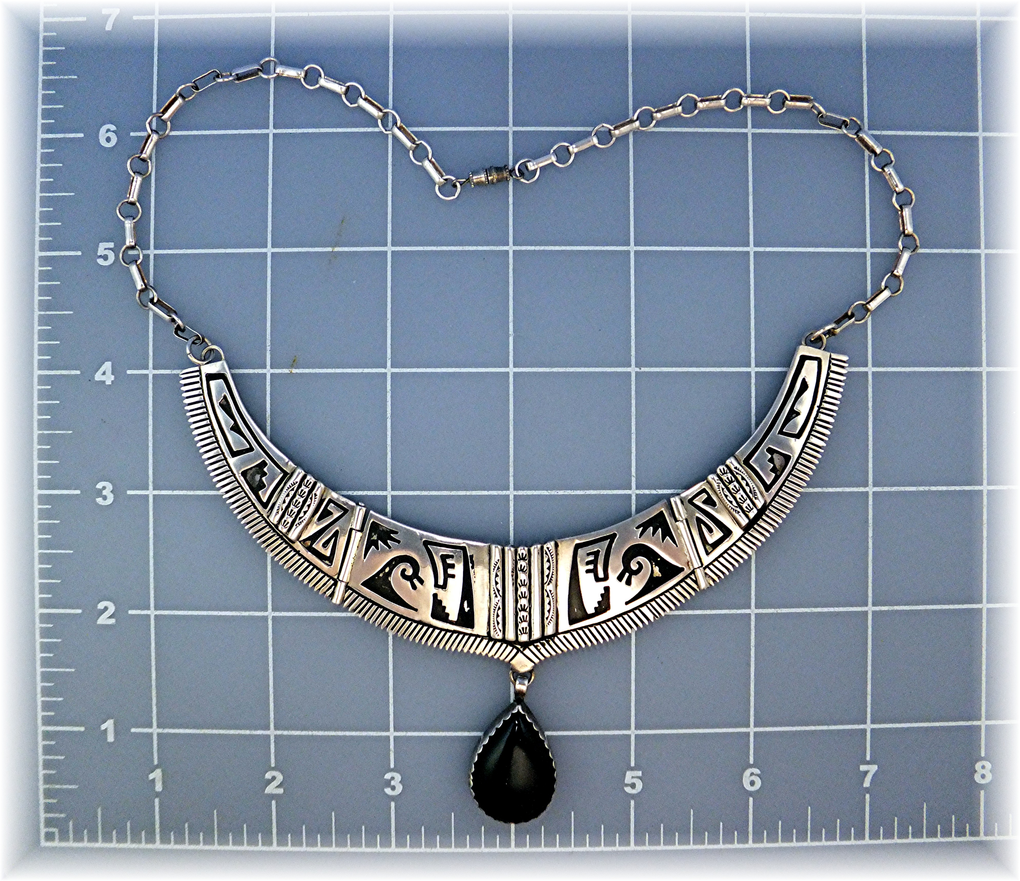 Necklace Sterling Silver Onyx Pendant ROBERT KELLY