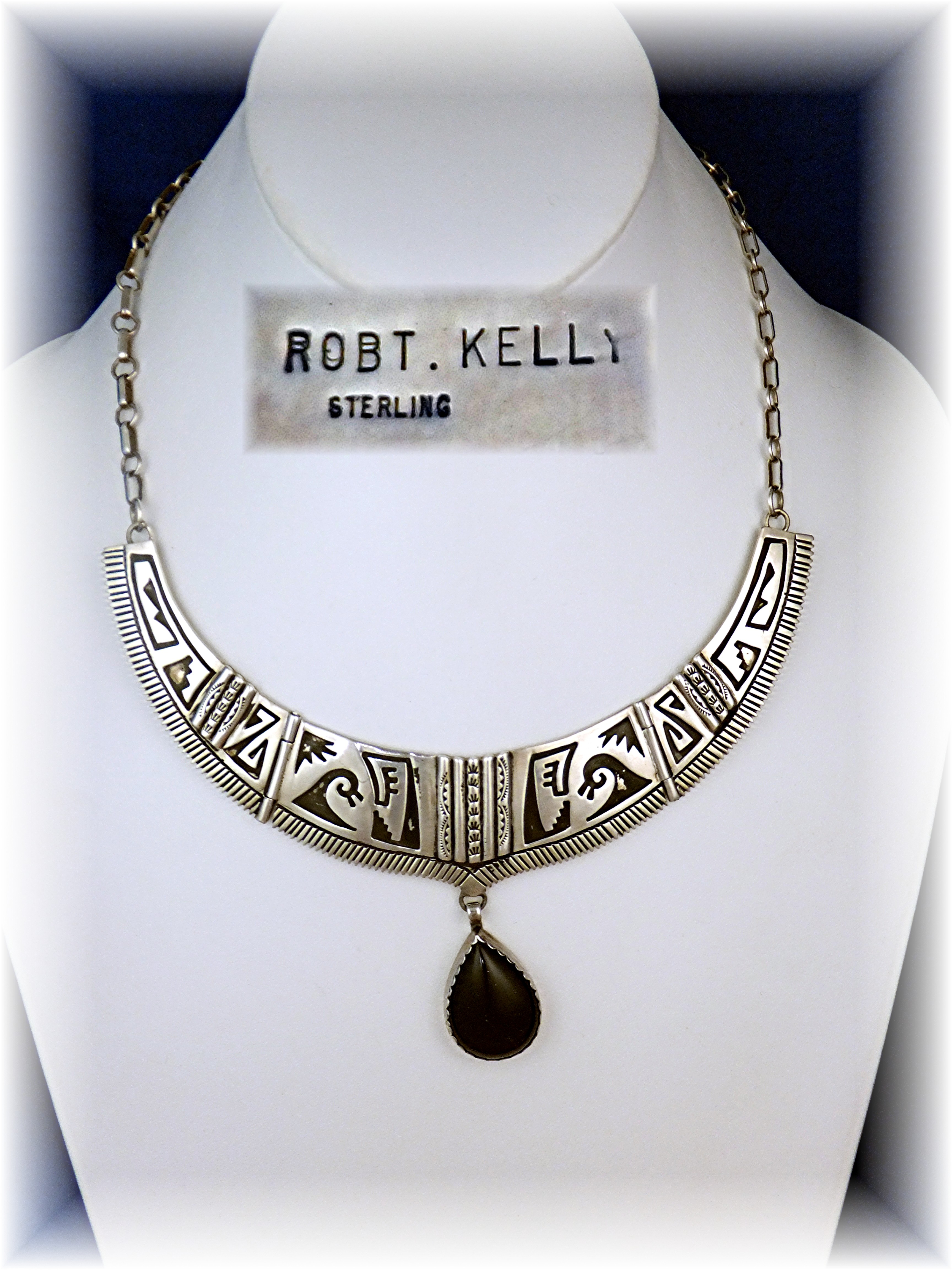 Necklace Sterling Silver Onyx Pendant ROBERT KELLY