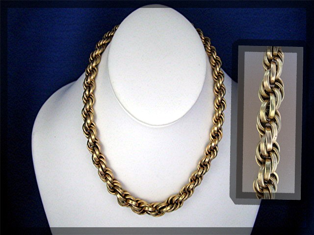 Necklace Gold Rope 1/20 Gold Fill Vintage  .......