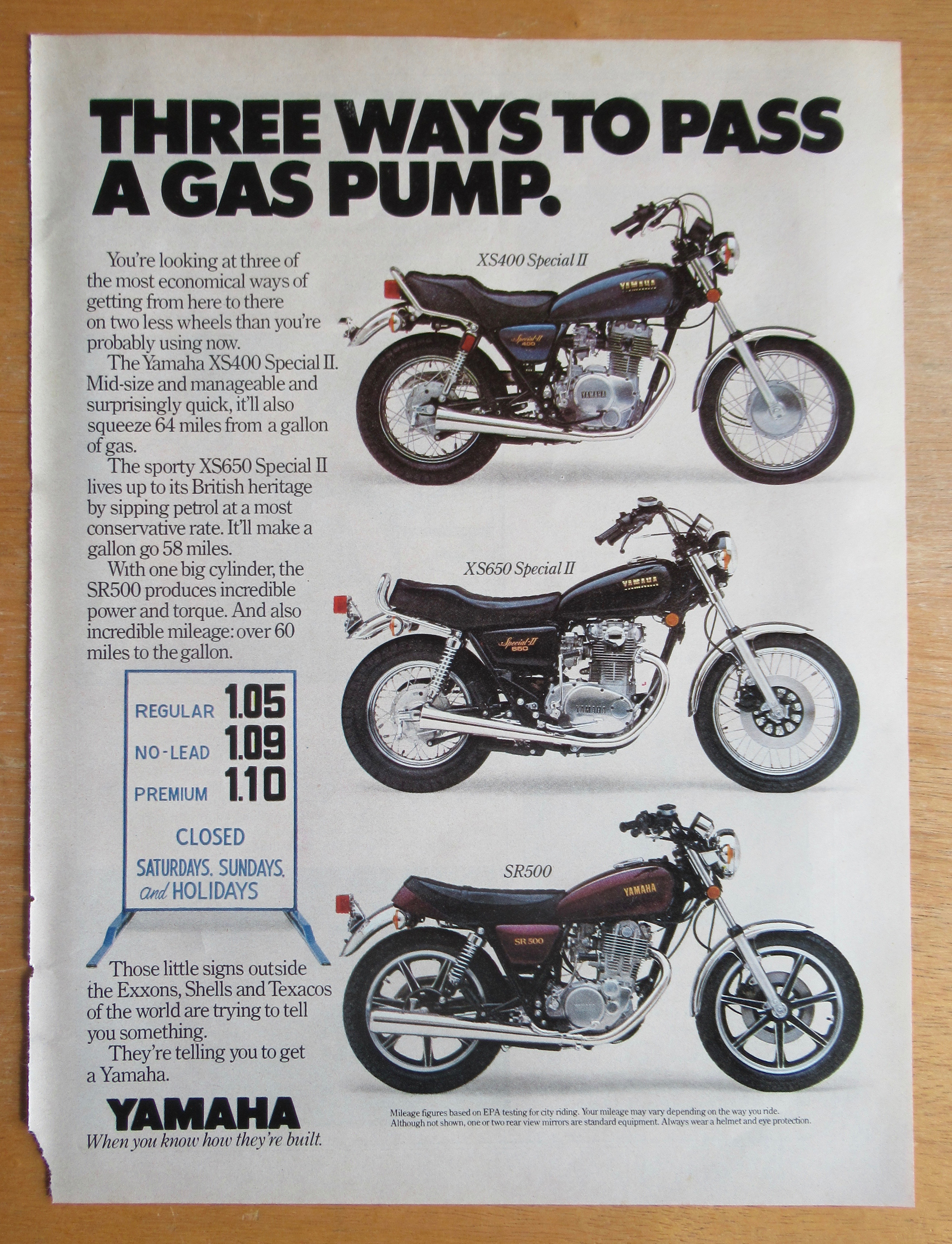 1980 Yamaha Motorcycle with Yamaha Special Motorcycles