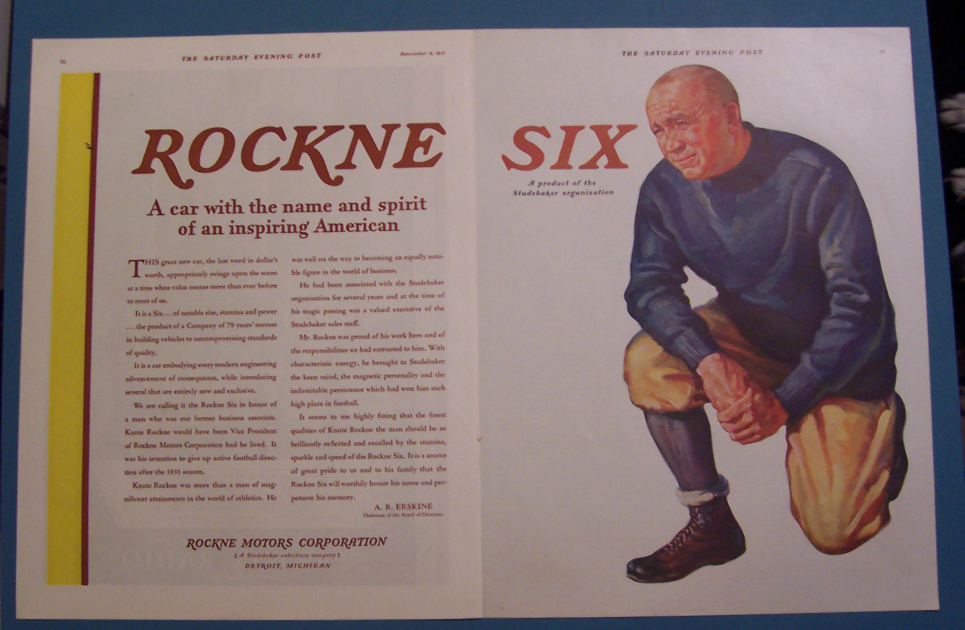1931 Rockne Six with Knute Rockne