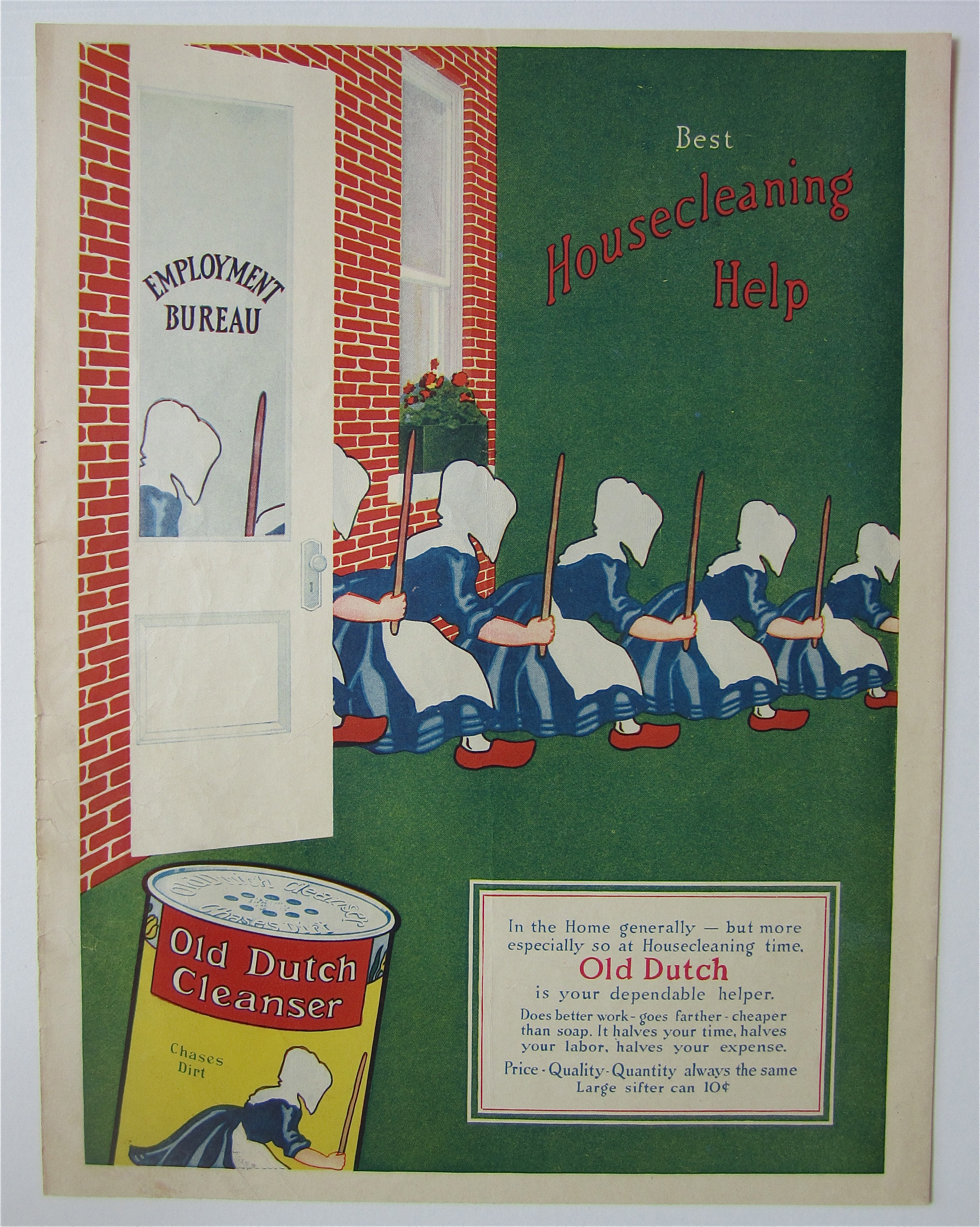 1918 Old Dutch Cleanser with Old Maids Walking