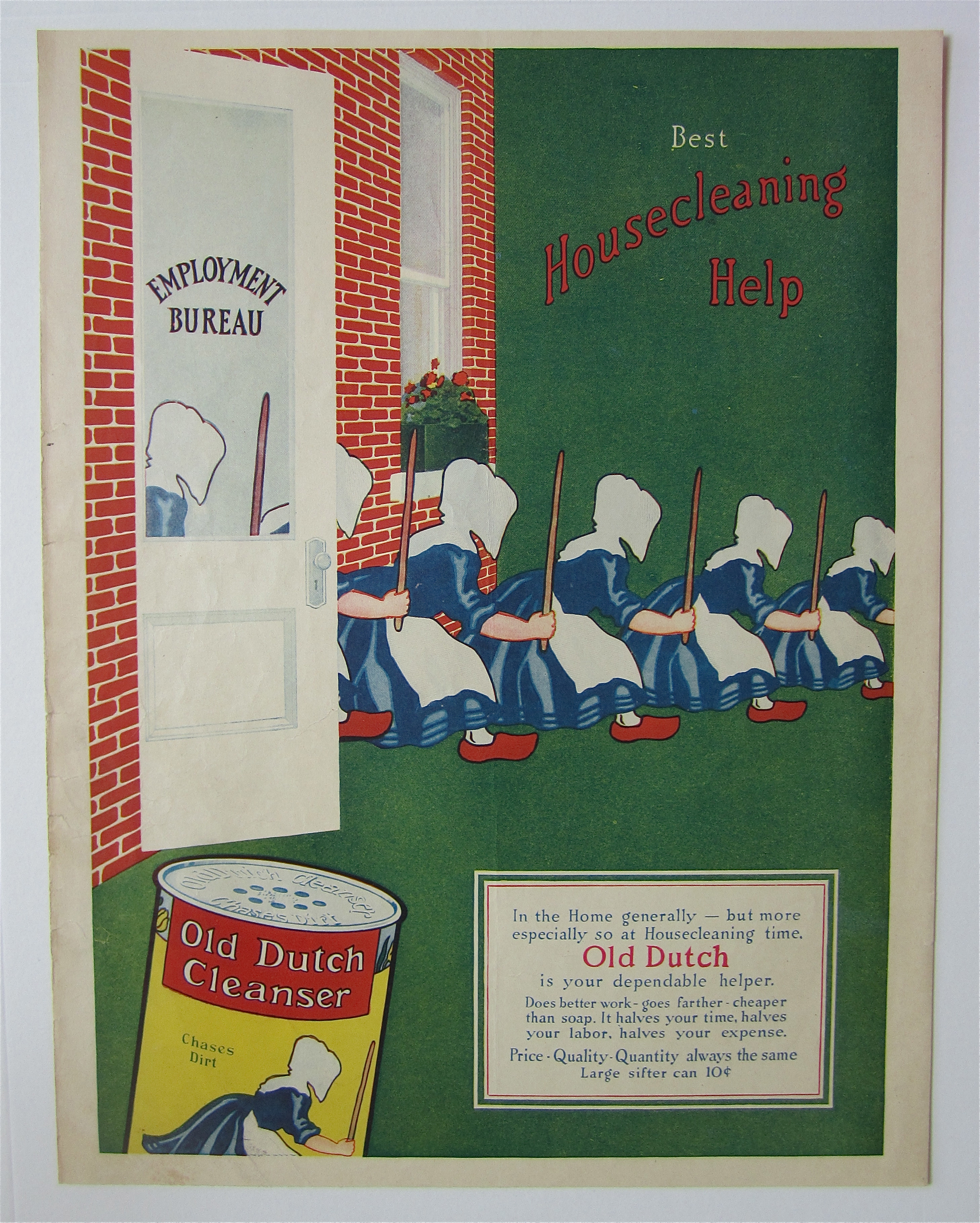 1918 Old Dutch Cleanser with Old Maids Walking