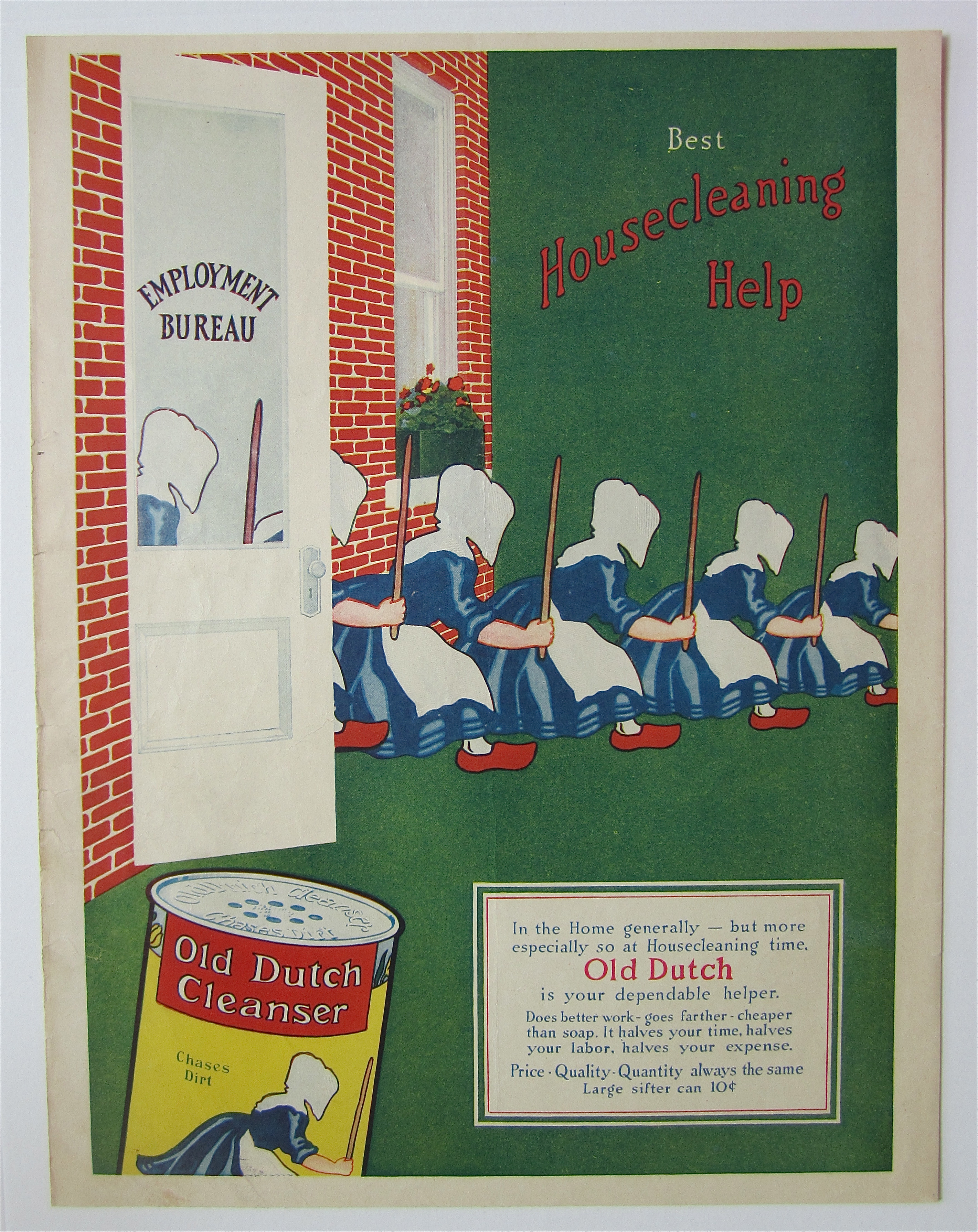 1918 Old Dutch Cleanser with Old Maids Walking