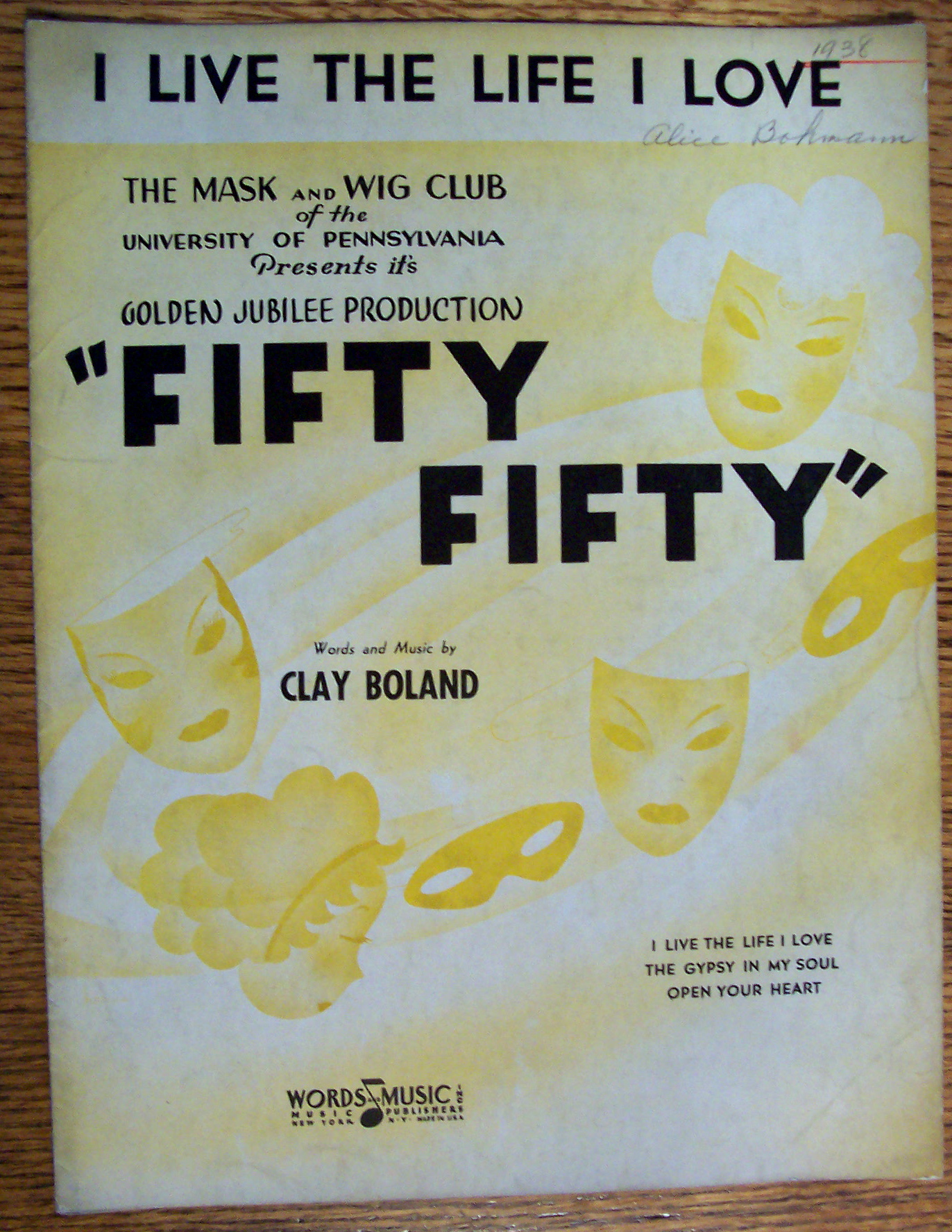 Sheet Music For 1938 I Live The Life I Love