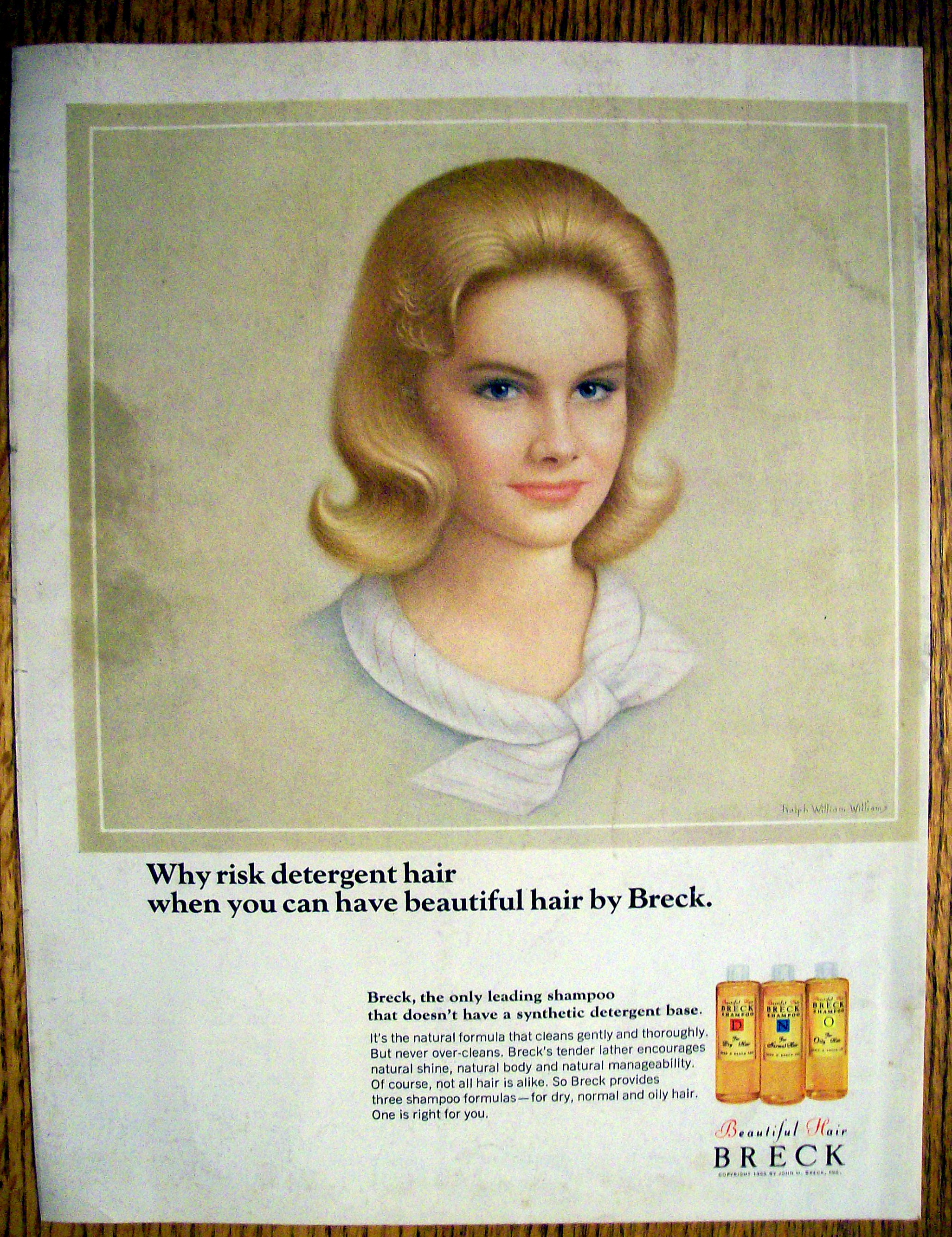 1965 Breck Shampoo with a Beautiful Blonde Haired Woman
