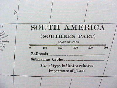 1904 Map Africa And South America Southern Part