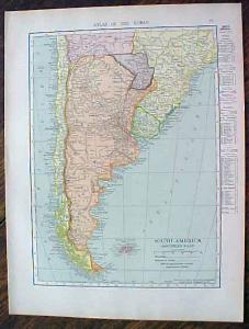 1904 Map Africa And South America Southern Part