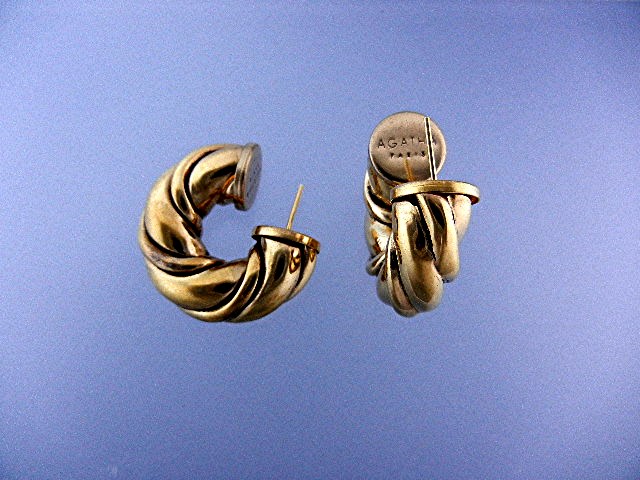 Agatha Paris Gold Pierced Earrings Newzealand Designer