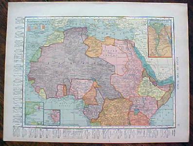 1904 Map Africa Northern And Central Southern