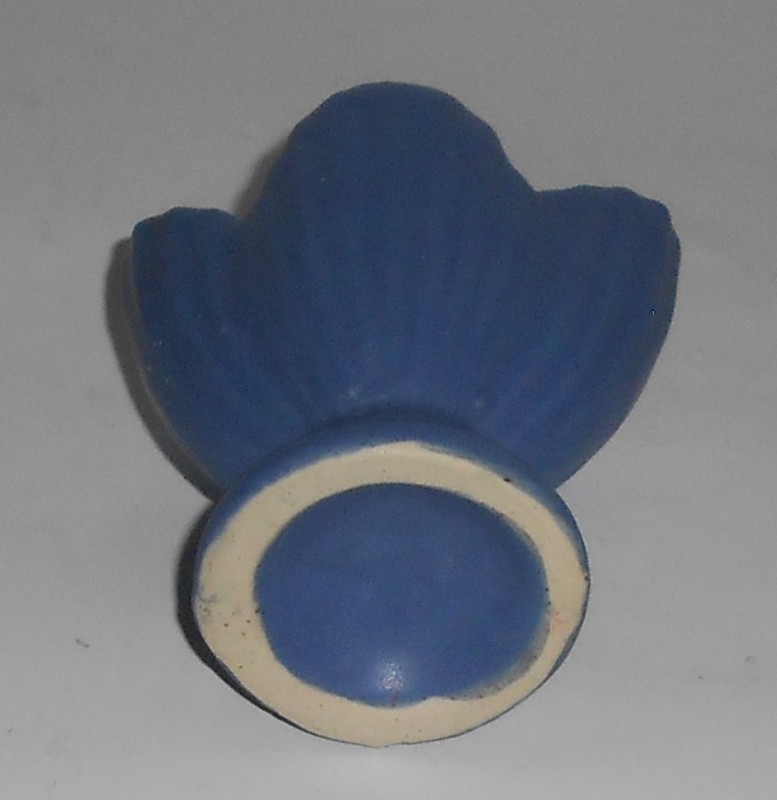 VINTAGE Niloak Pottery Matte Blue Cabinet Vase #1