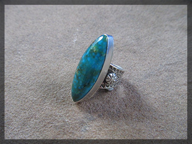 David Troutman  Bisbee Turquoise Sterling Silver Ring