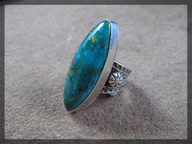 David Troutman  Bisbee Turquoise Sterling Silver Ring