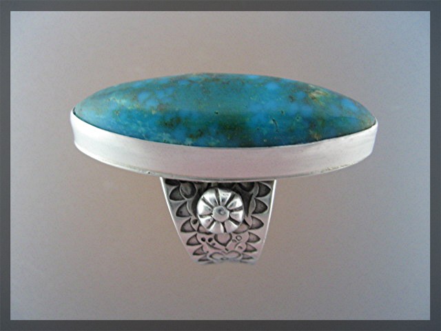 David Troutman Bisbee Turquoise Sterling Silver Ring