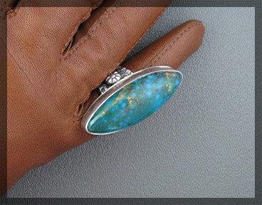 David Troutman  Bisbee Turquoise Sterling Silver Ring