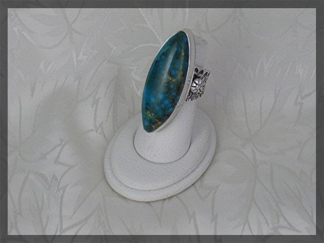 David Troutman  Bisbee Turquoise Sterling Silver Ring