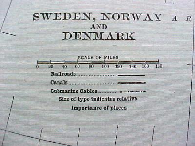 1905 Map Netherlands Belgium Sweden Norway Denmark