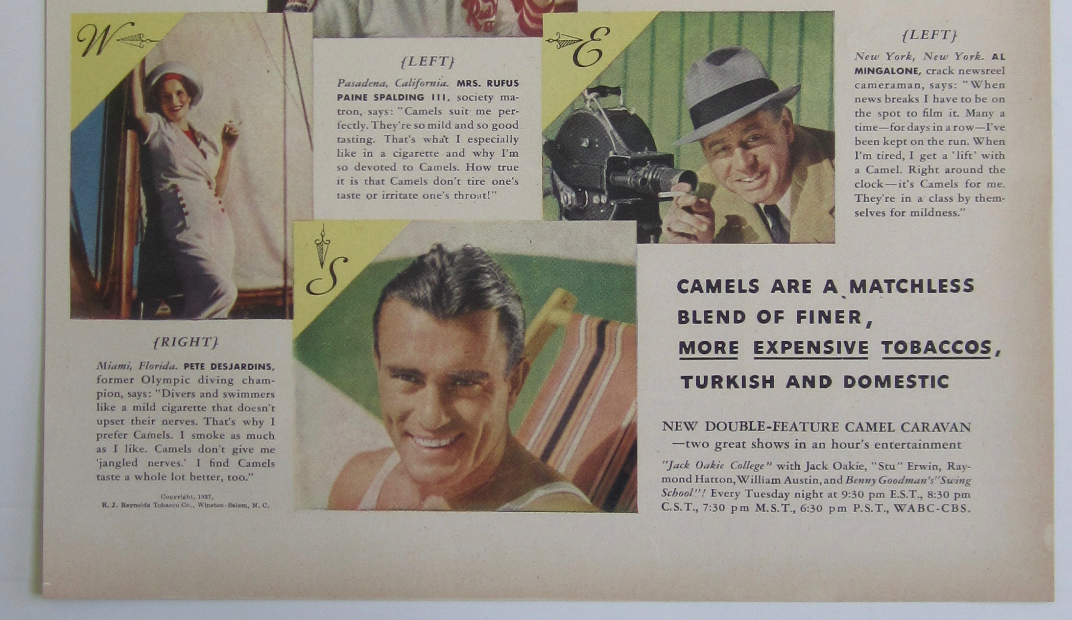 1937 Camel Cigarettes with Hockey Ace Herb Lewis