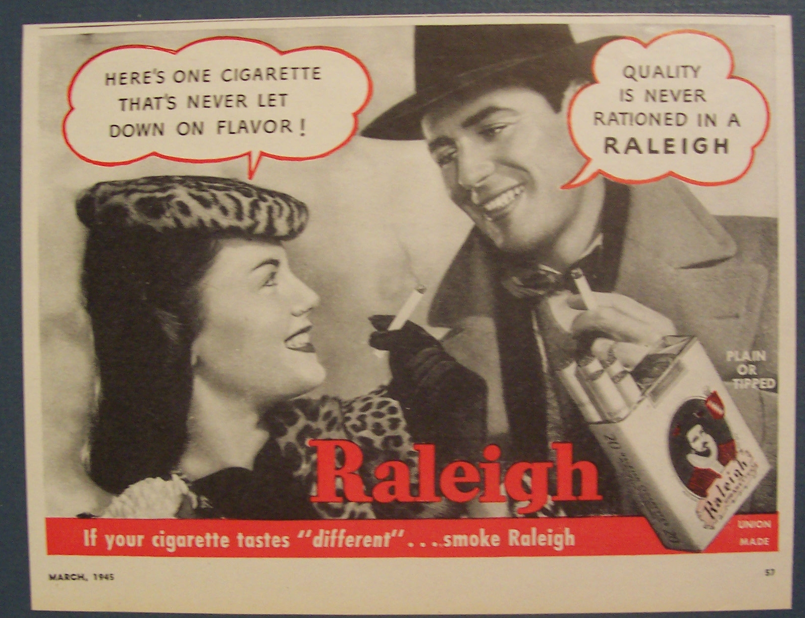 1945 Raleigh Cigarettes