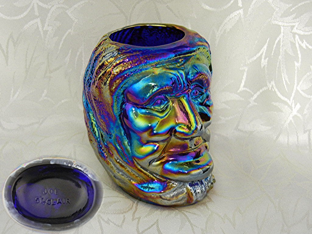 Carnival Glass Blue Indian Joe St Clair Tooth Pick