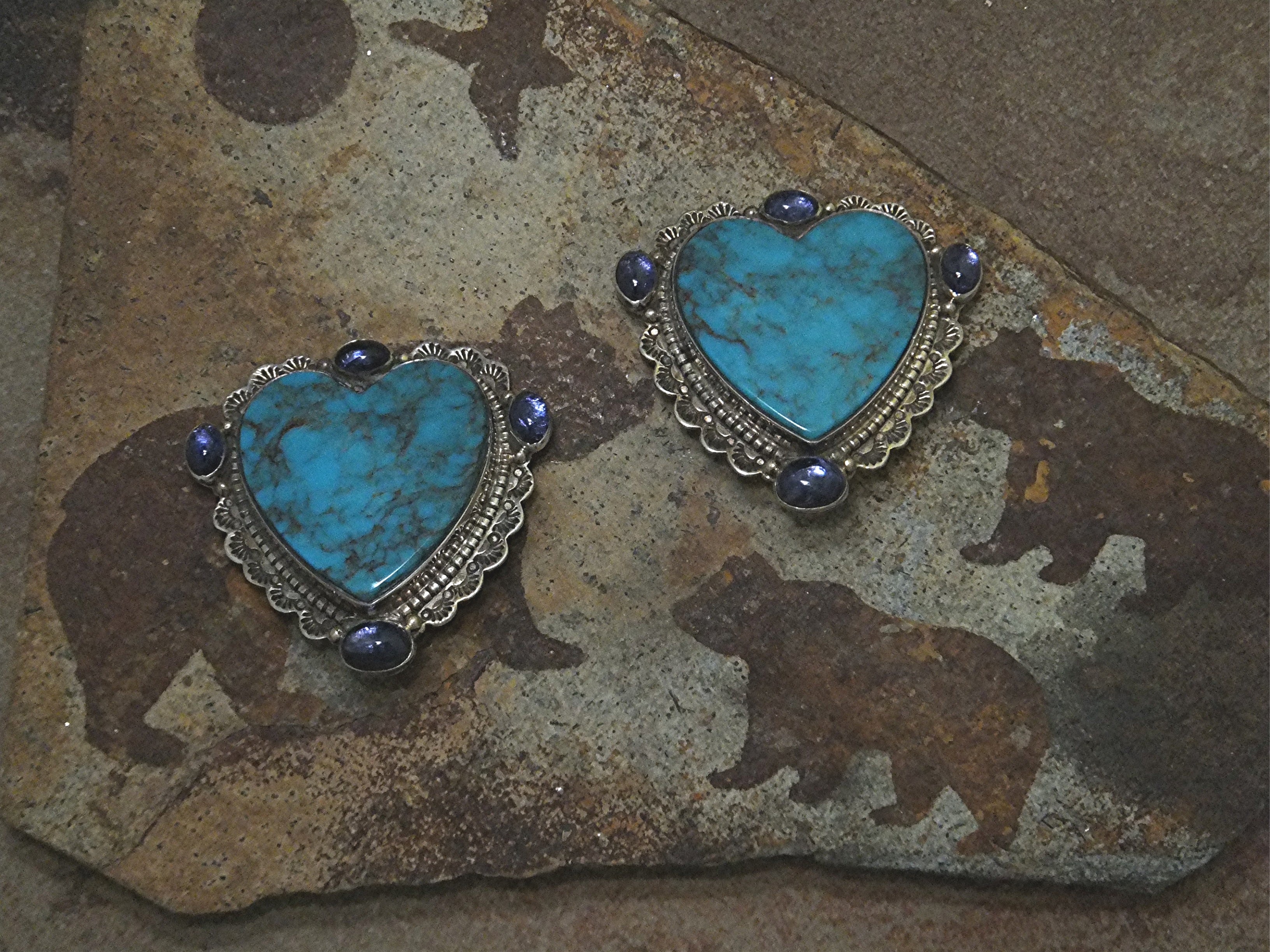 David Troutman Kingman Turquoise Sterling Silver Heart