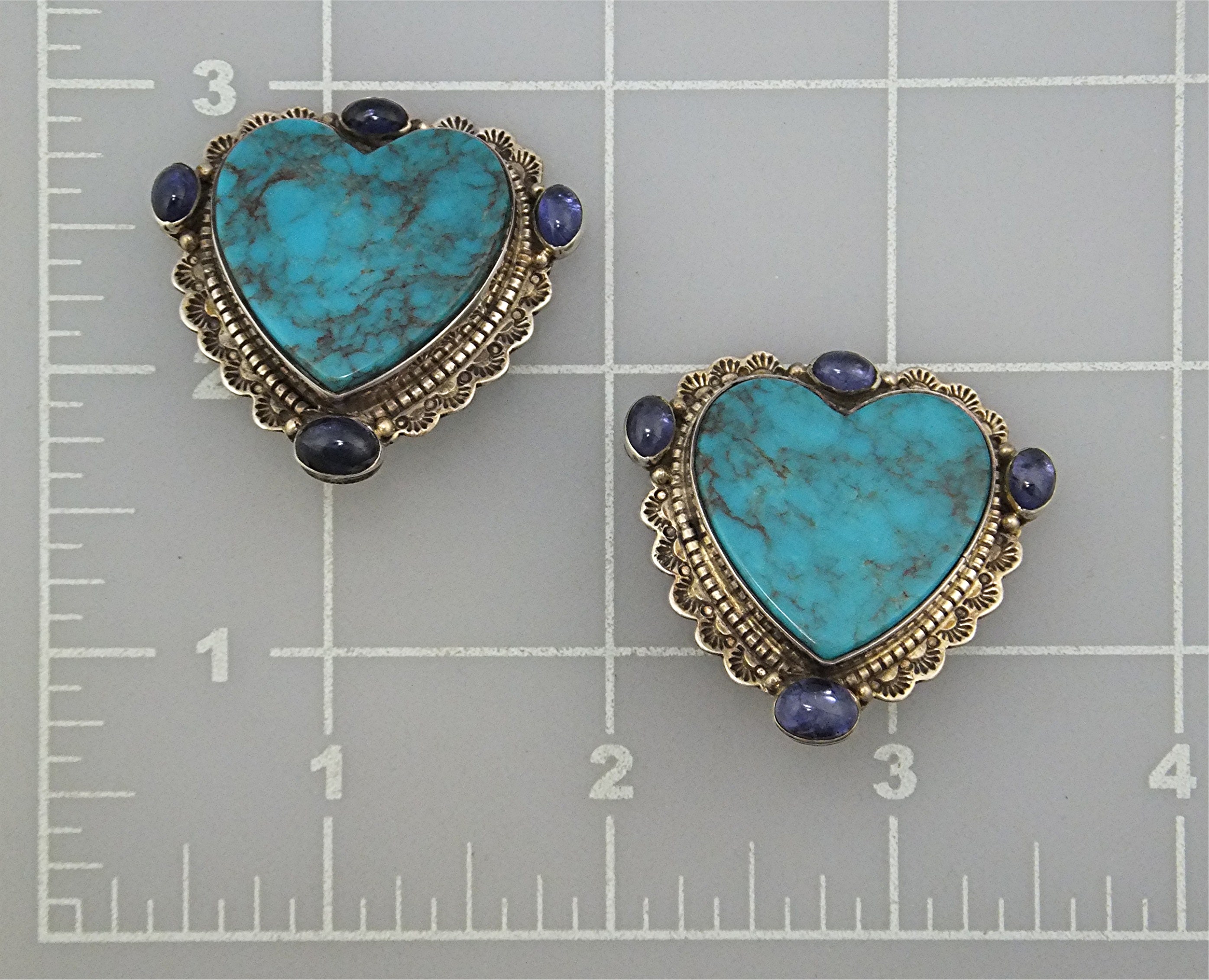 David Troutman Kingman Turquoise Sterling Silver Heart