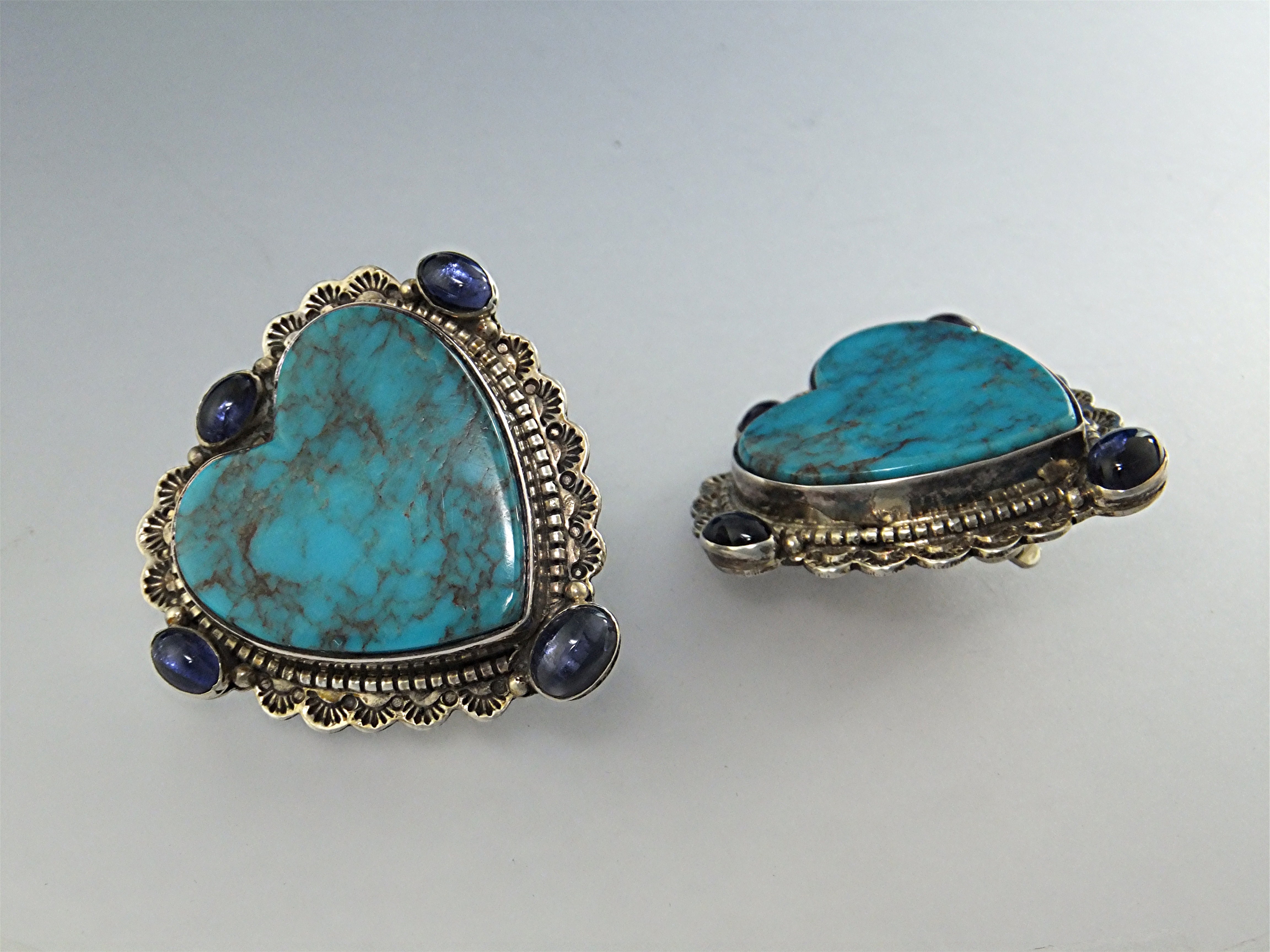 David Troutman Kingman Turquoise Sterling Silver Heart