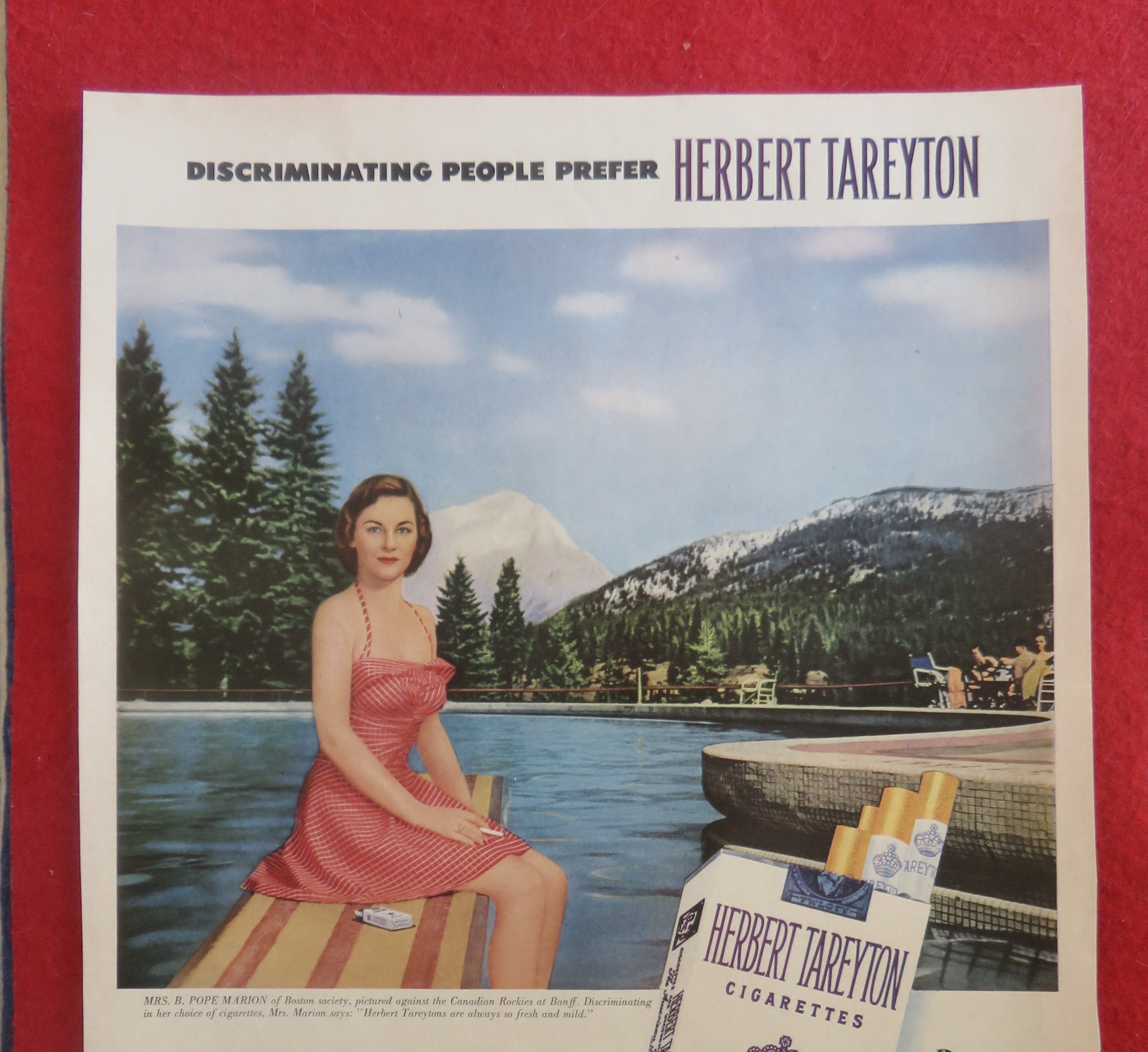 1951 Herbert Tareyton Cigarettes with Woman Sitting