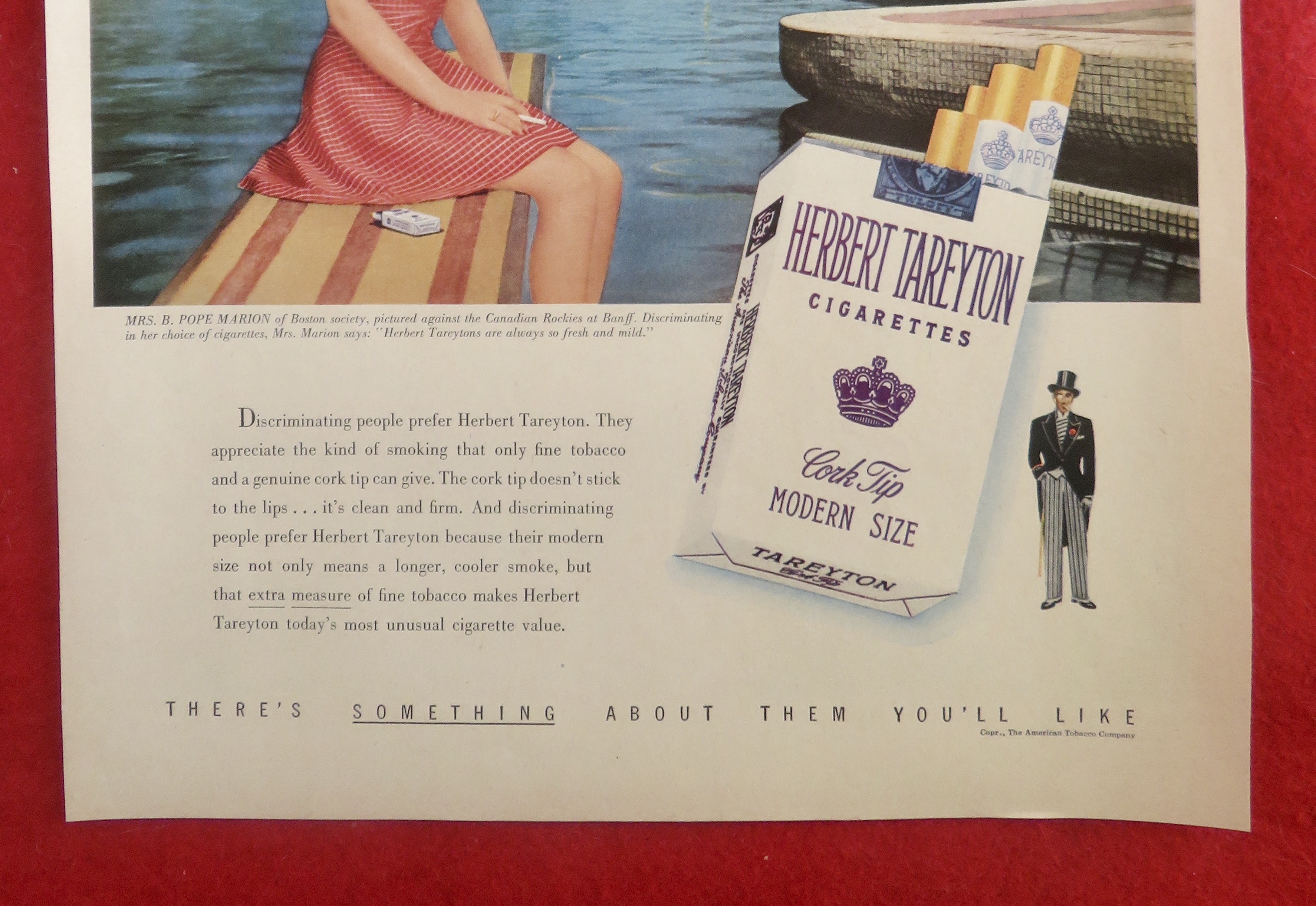 1951 Herbert Tareyton Cigarettes with Woman Sitting