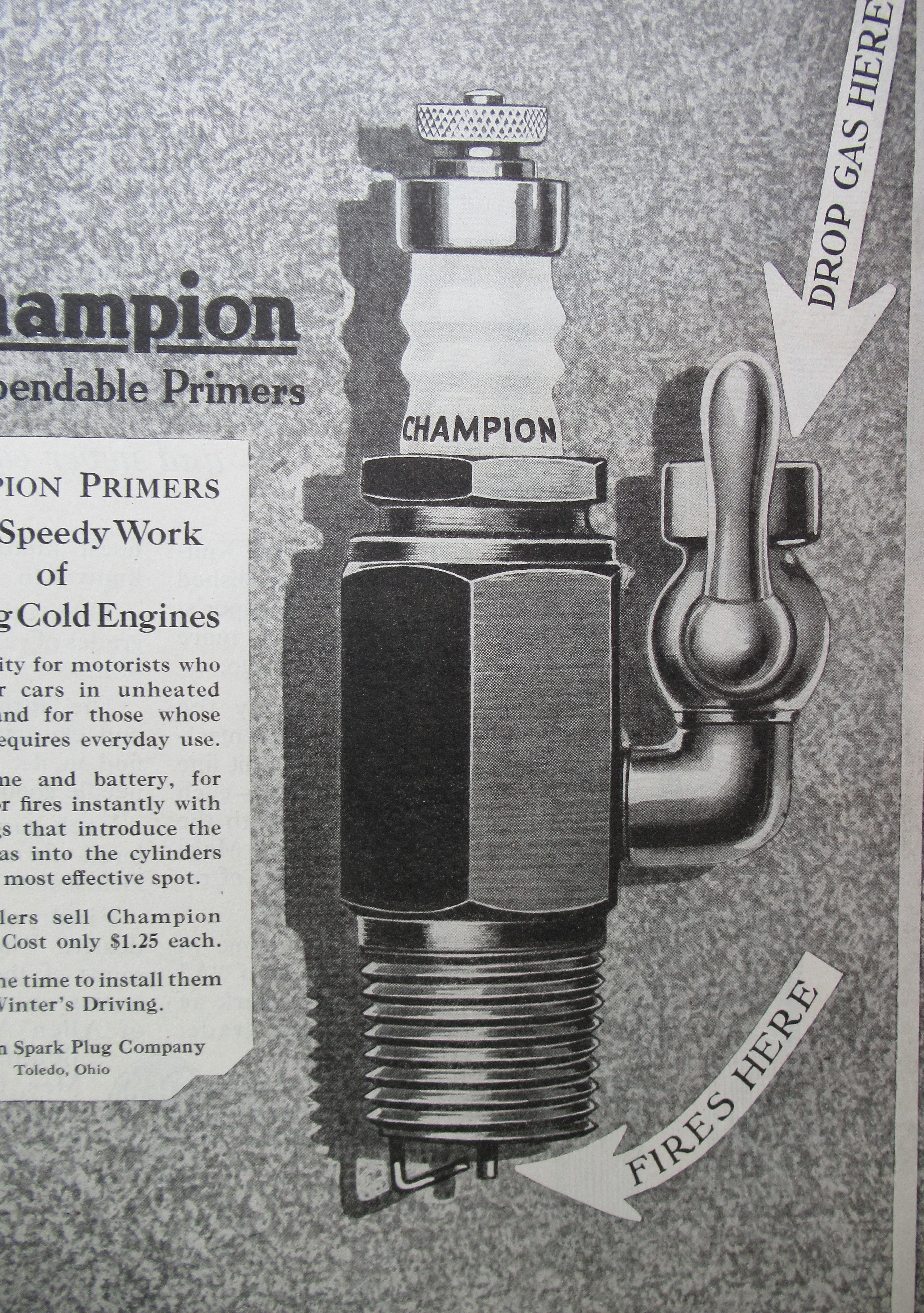 1921 Champion Spark Plugs with the Spark Plug