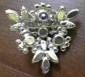 Large Rhinestone Brooch Pin Irridescent Unusual
