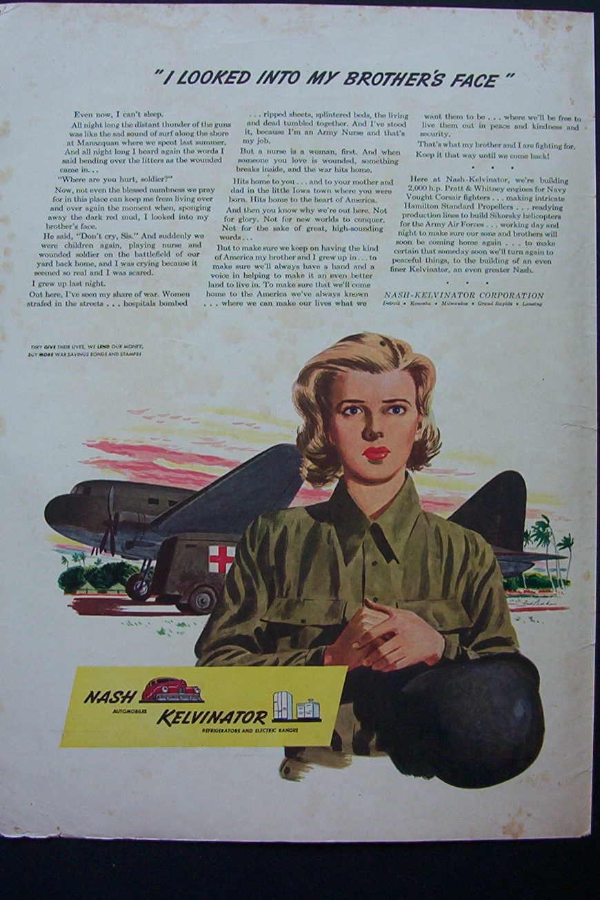 1943 Nash/Kelvinator with Woman in Military Uniform