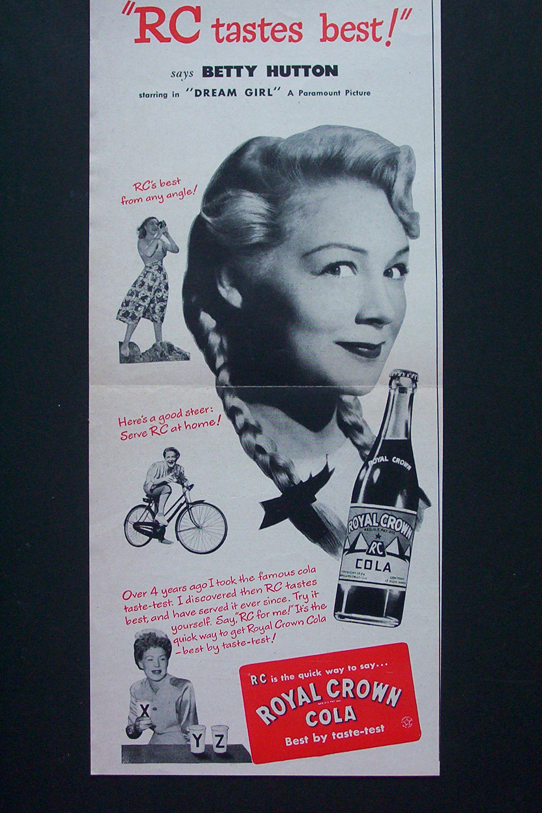 1940's Royal Crown Cola (RC) with Betty Hutton