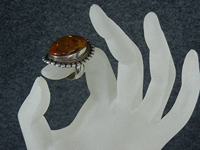 Baltic Amber Honey Color Sterling Silver Ring