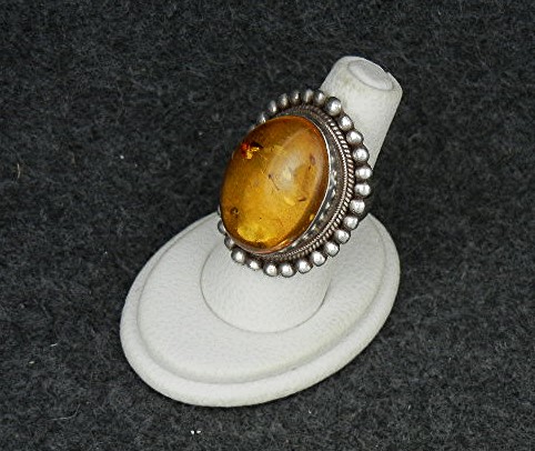 Baltic Amber Honey Color Sterling Silver Ring