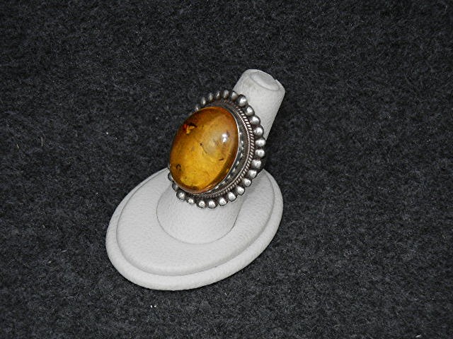 Baltic Amber Honey Color Sterling Silver Ring