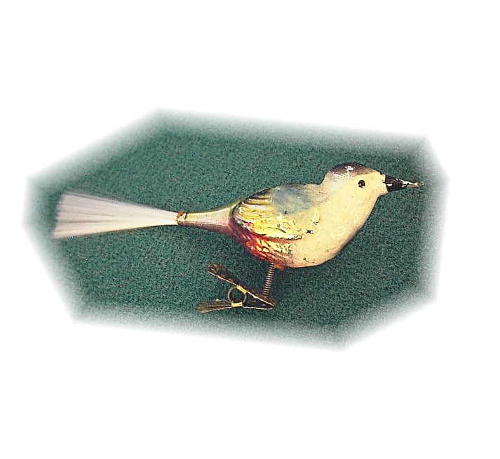 1930 Hand Blown German Glass Christmas Bird