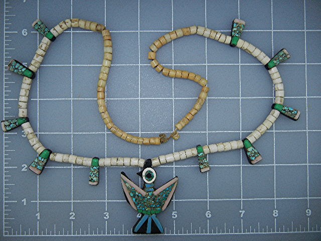 Native American Santo Domingo Inlay 40s-50s Necklace