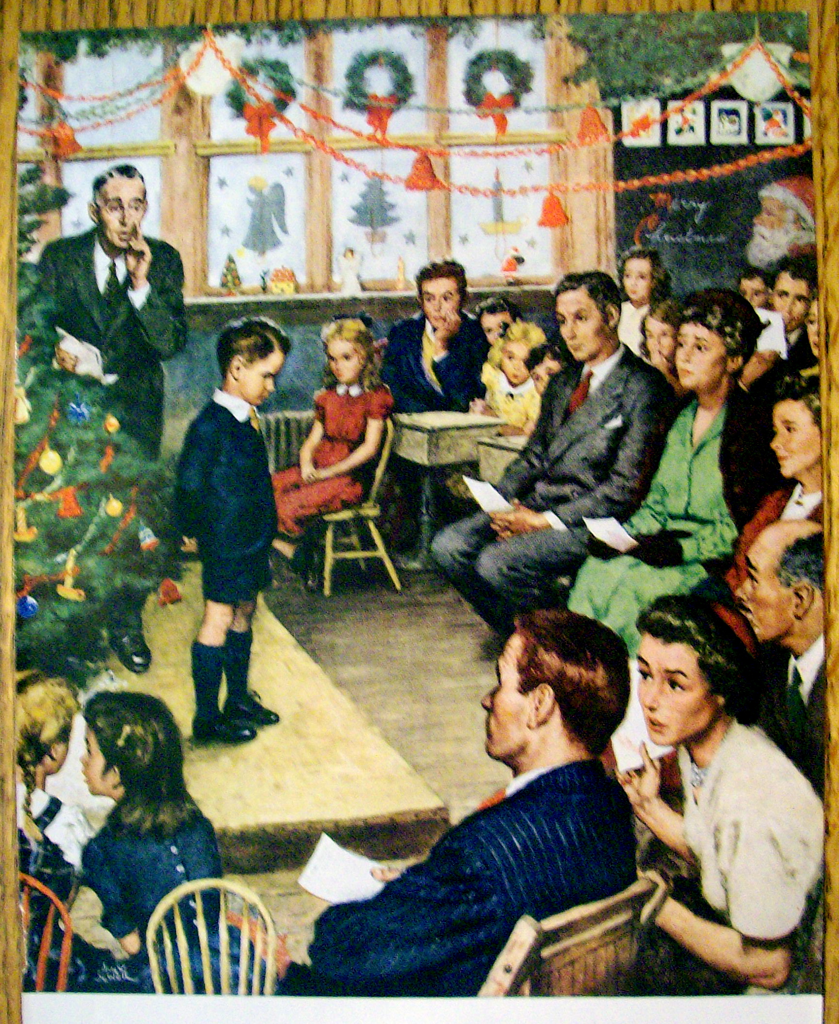 1948 Plymouth with Boy & Christmas Program