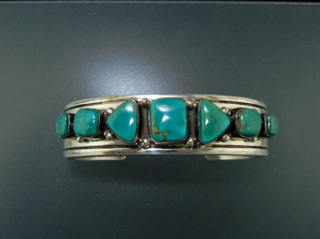 Ray Bennett Sterling Silver Turquoise Bracelet Navajo